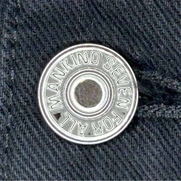 7 FOR ALL MANKIND Women’s Broken Twill Cut Off Short Black Size 28 - Picture 5 of 16